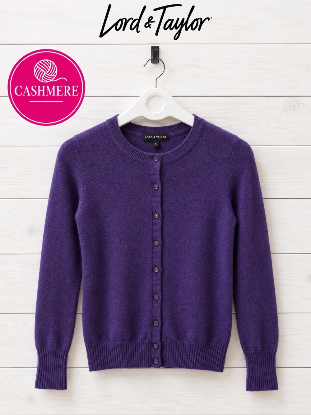 LORD & TAYLOR Purple Button-Front Cardigan – SizeS/M